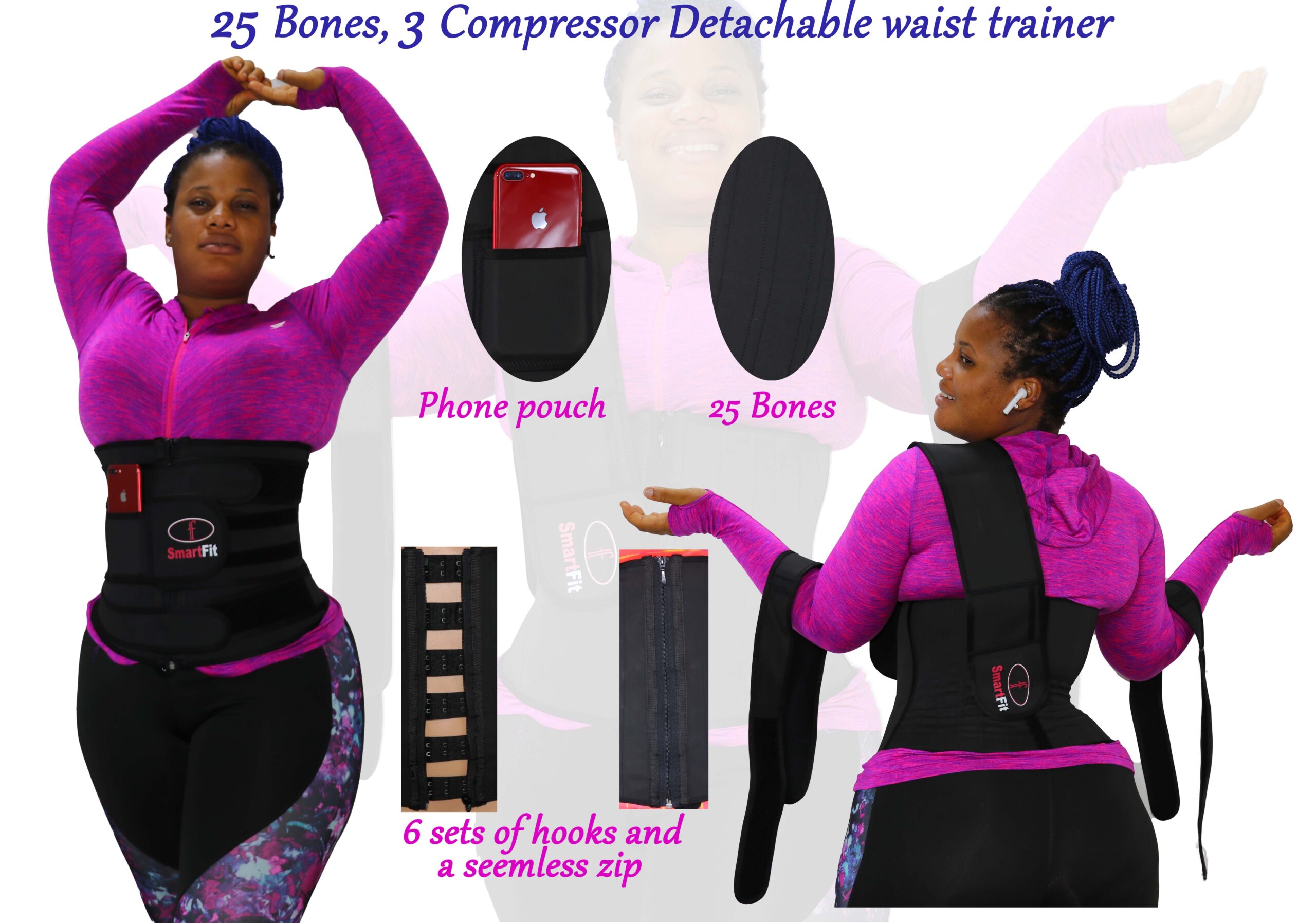 F-SmartFit Waist Trainer 3Compressor Detachable