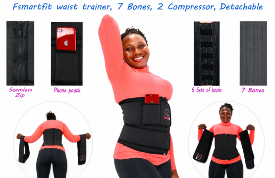 F-SmartFit Waist Trainer 7Steel Bone 2Compressor Detachable